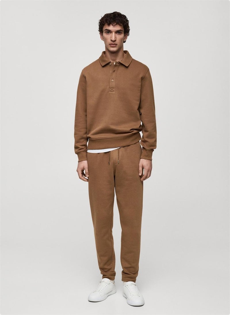 Mango Man Cotton Drawstring Joggers  - Image 4