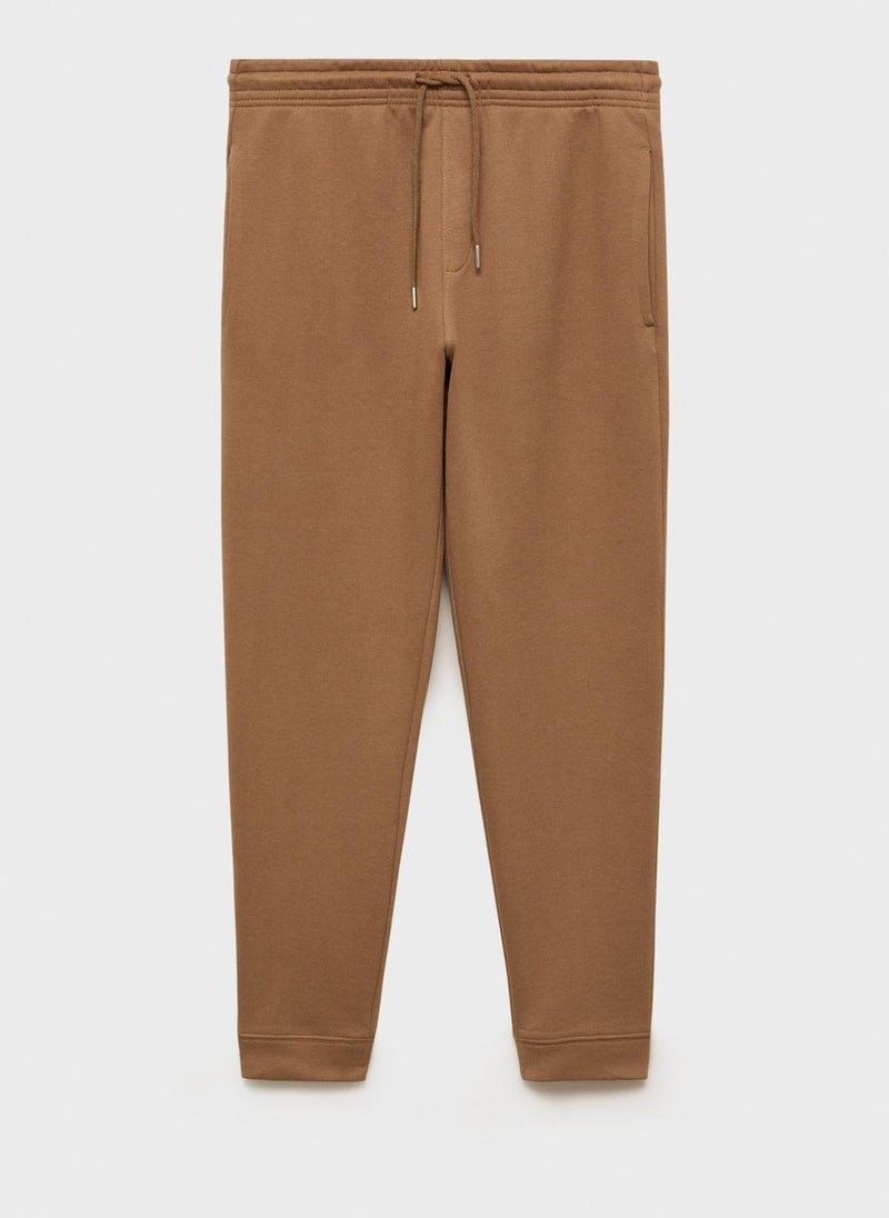 Mango Man Cotton Drawstring Joggers  - Image 5