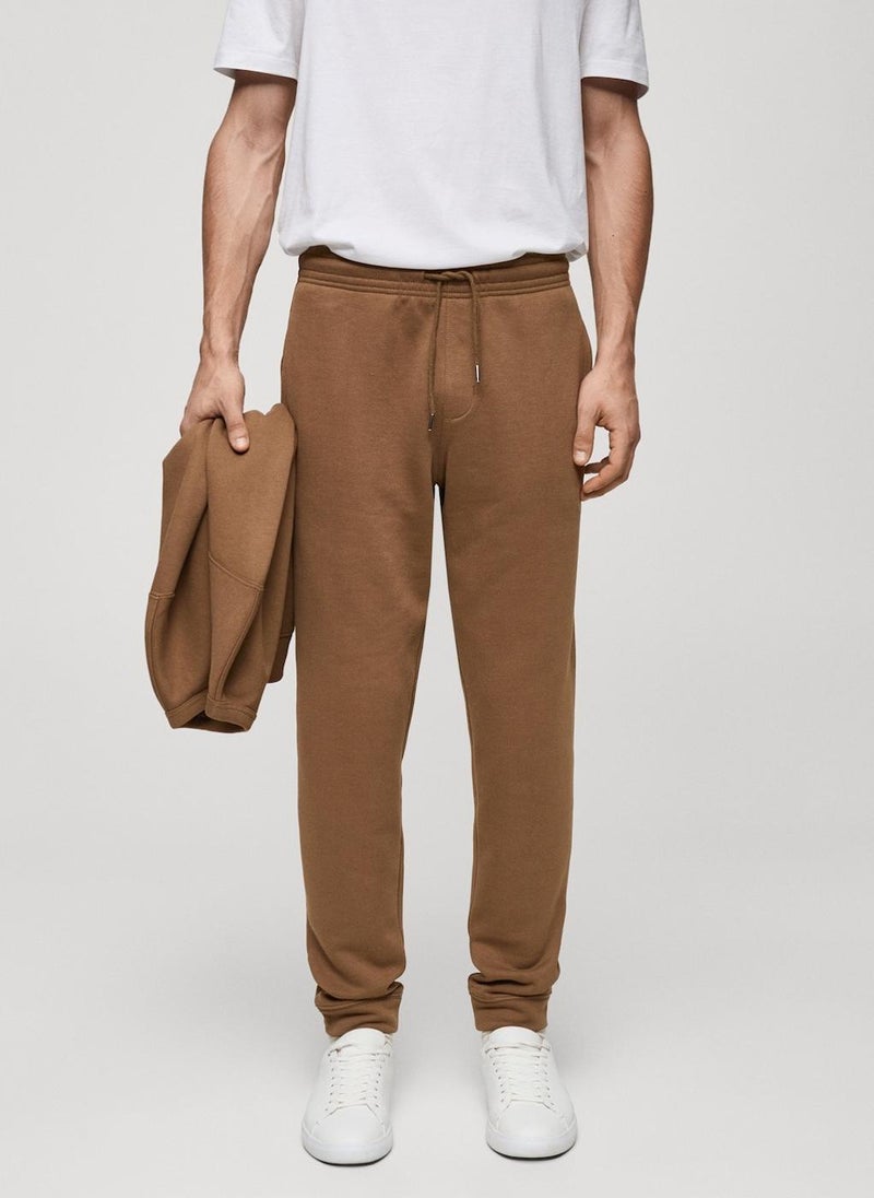 Mango Man Cotton Drawstring Joggers  - Image 1