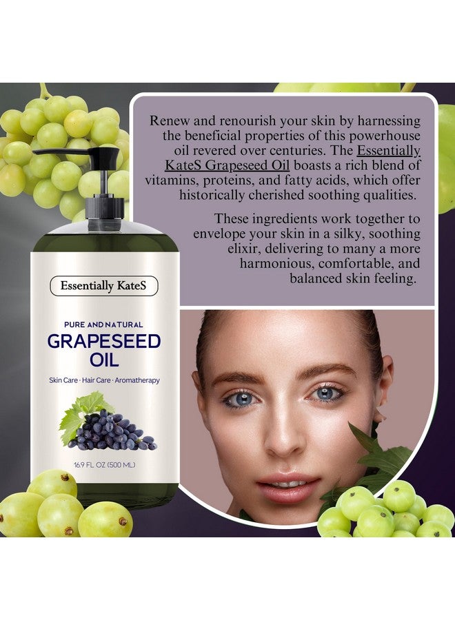 Essentially KateS Ssentially Kates Grapeseed Oil 16.9 Fl Oz Pack Of 1100% Pure And Natural And Cold Pressed - Image 3