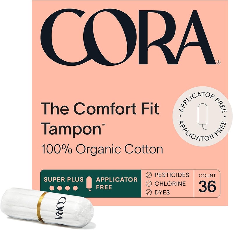 Cora Organic Feminine Care  72 Long Bladder Liners Incontinence  Postpartum Pads and 36S NonApplicator Tampon Pack  UltraAbsorbent Unscented Natural NonToxic  Bundle Pack - Image 3