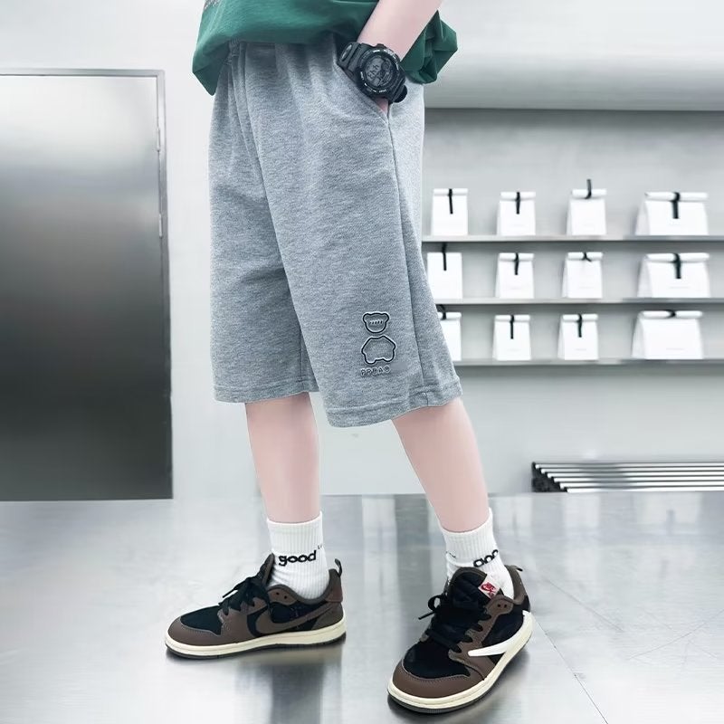 Boys' Summer Shorts Trendy Brand Explosions Big Kids Loose Casual Trendy Outer Wear Mid-length Pants All-match Korean-style Half-length Pants - Image 1