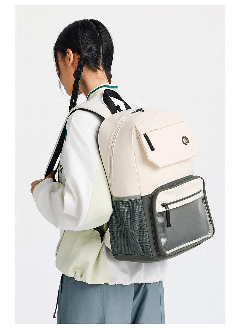 ANTA Unisex Large Capacity Backpack in Green/Light Grey – Lifestyle - Image 2