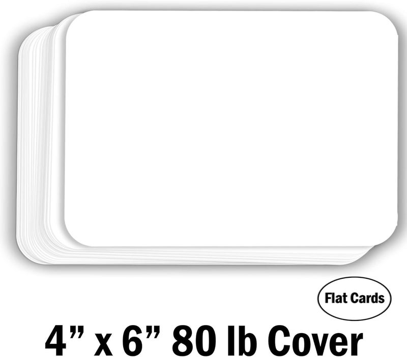 Hamilco White Cardstock Thick Paper - Blank Index Flash Note & Post Cards with Rounded Corners - Greeting Invitations Stationary 4 X 6" Heavy weight 80 lb Card Stock for Printer - 100 Pack - Image 2