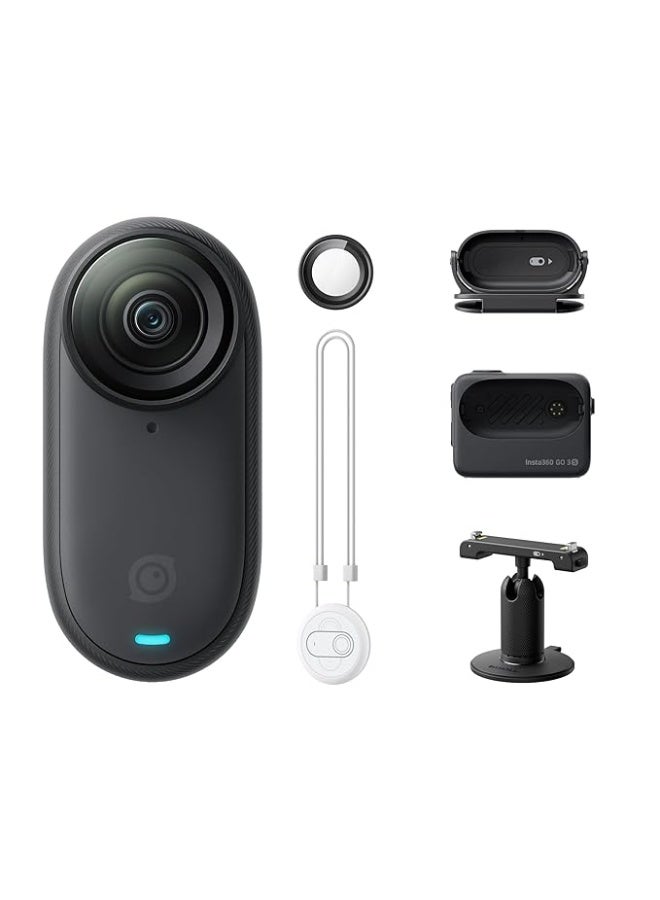 INSTANT insta360 GO 3S (128GB) Black-Small & Lightweight Action Camera, Portable & Versatile, Hands-Free POV, Mount Anywhere, Multifunctional Action Pod, Waterproof, for Travel, Sports, Vlog, Digital Zoom - Image 1