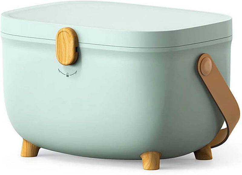 EVVIX صندوق تخزين الأدوية EVVIX، صندوق الإسعافات الأولية، طبقتين متعددتي الشبكات بسعة كبيرة منظم طبي، صندوق محمول، خزانة منزلية للاستخدام المنزلي (أخضر) - Image 1