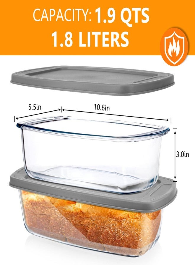BAKEWAY Loaf Pans for Baking Bread with Lids Large 1800 ML/1.9 Qt Baking Dish With Lid Baking Set, Meatloaf Pan Set, Loaf Pan For Baking Bread, toast, Cakes, Oven Pan, Banana Bread Pan - 2Pcs - Image 2