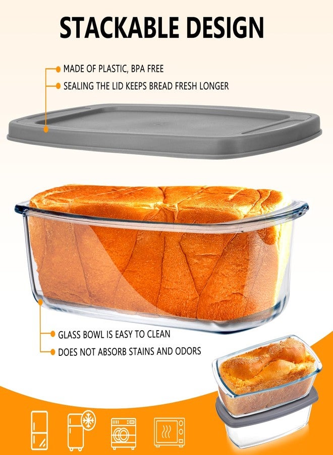 BAKEWAY Loaf Pans for Baking Bread with Lids Large 1800 ML/1.9 Qt Baking Dish With Lid Baking Set, Meatloaf Pan Set, Loaf Pan For Baking Bread, toast, Cakes, Oven Pan, Banana Bread Pan - 2Pcs - Image 5