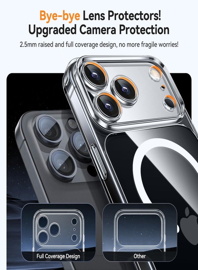 CANSHN Magnetic for iPhone 17 Pro Max Case Clear, Upgraded [Full Camera Protection] [Compatible with Magsafe] Non-Yellowing Protective Shockproof Bumper Phone Case 6.9 inch - Clear - Image 2