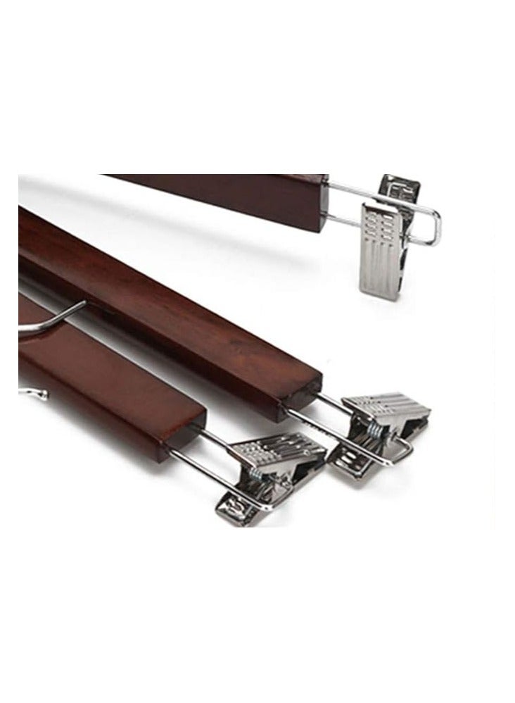 Natural Brown 20 Pack Clip Hanger for Kids Solid Wood Trousers Skirts Bottom Pants Hanger with 2 Clips - Image 4