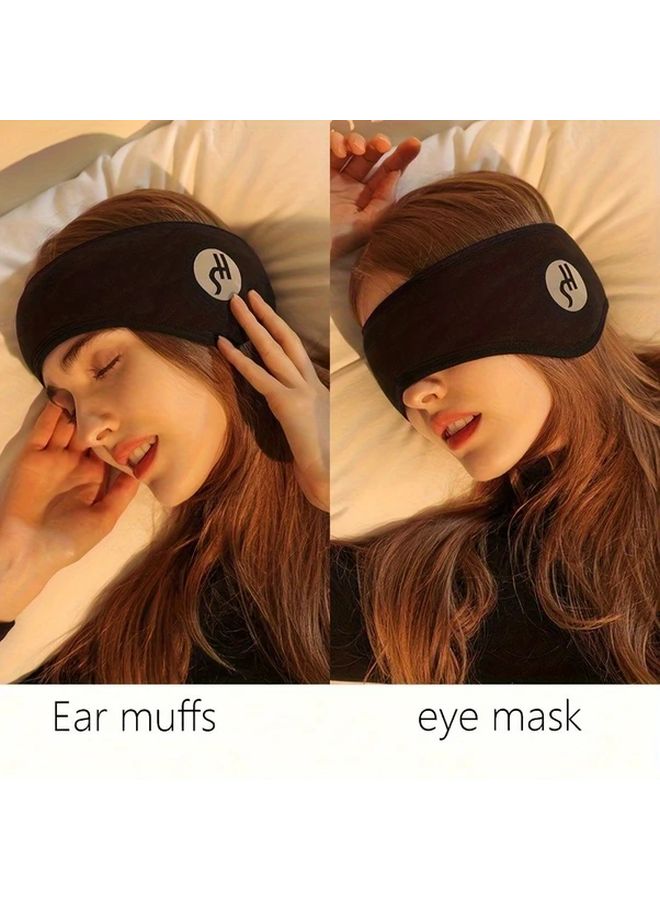 Black Sleep Mask And Earplugs Set For Enhanced Sleep Quality And Sweet Dreams - Image 4