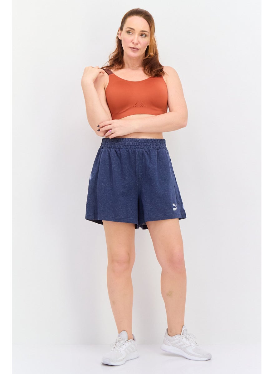 PUMA Women Sportswear Fit Embroidered Logo Training Shorts, Navy Blue  - Image 2