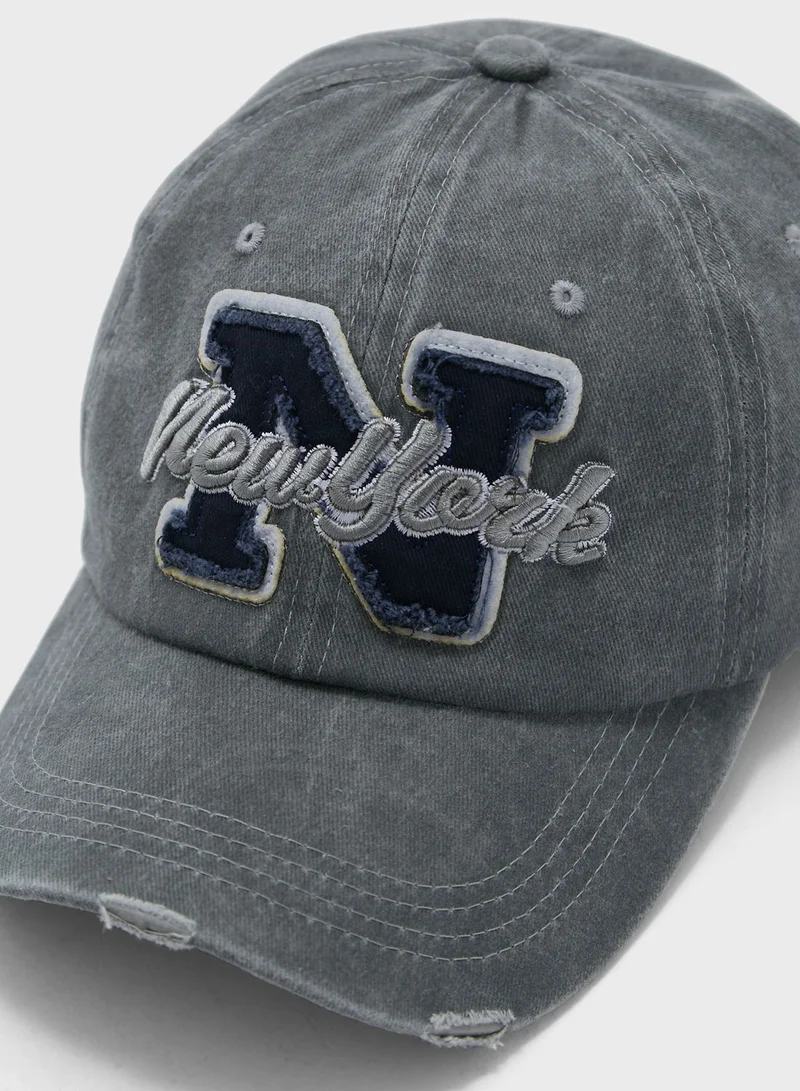 Seventy Five New York Distressed Curve Peak Cap