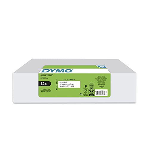 DYMO Authentic LW Mailing Address Labels for LabelWriter Label Printers White 118 x 312 12 Rolls of 350 4200 Total