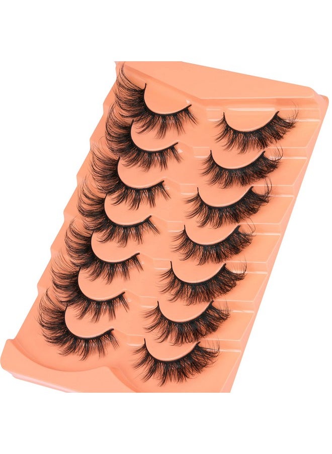 ALICROWN HAIR - False Eyelashes Wispy Lashes Natural Look Fake Eyelashes Cat Eye Lashes Mink Fluffy Strip False Lashes Fox Eye Lashes Pack 7 Pairs ALICROWN - Image 1
