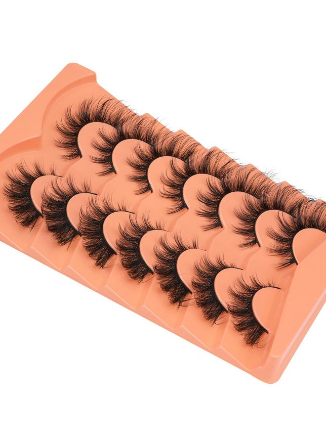 ALICROWN HAIR - False Eyelashes Wispy Lashes Natural Look Fake Eyelashes Cat Eye Lashes Mink Fluffy Strip False Lashes Fox Eye Lashes Pack 7 Pairs ALICROWN - Image 1