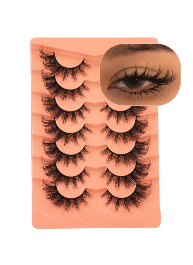 ALICROWN HAIR - False Eyelashes Wispy Lashes Natural Look Fake Eyelashes Cat Eye Lashes Mink Fluffy Strip False Lashes Fox Eye Lashes Pack 7 Pairs ALICROWN - Image 1