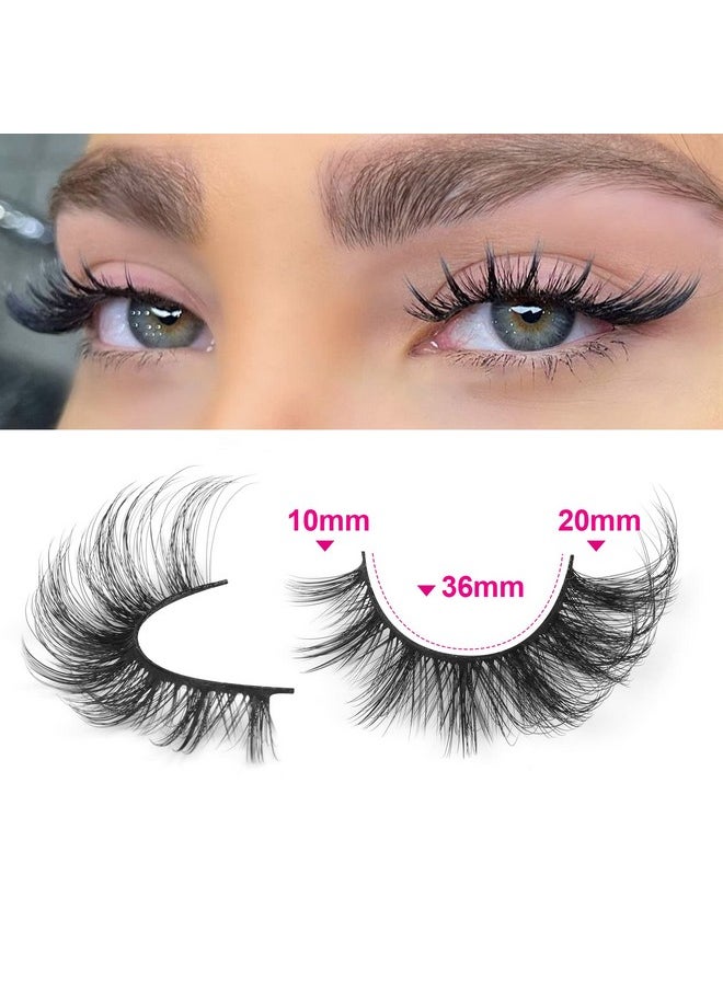 ALICROWN HAIR - False Eyelashes Wispy Lashes Natural Look Fake Eyelashes Cat Eye Lashes Mink Fluffy Strip False Lashes Fox Eye Lashes Pack 7 Pairs ALICROWN - Image 1