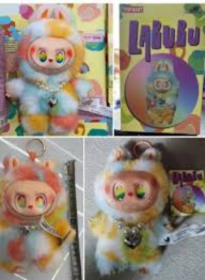 New Labubu Rainbow with Necklace Secret Or Chase Series Dolls Toys Soft Plushie - Image 2