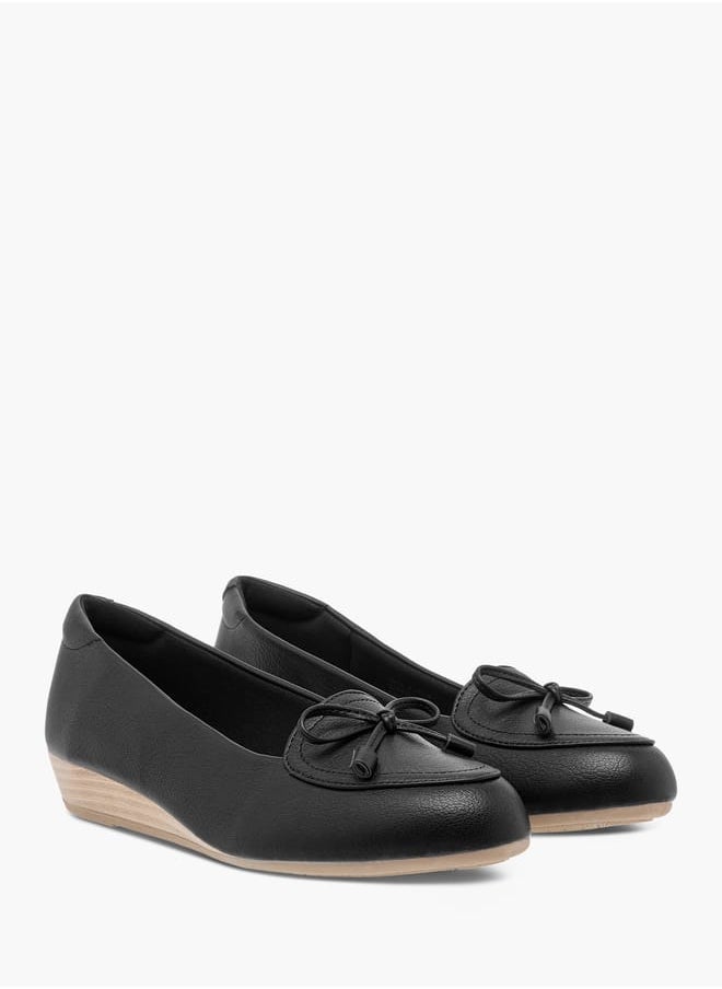 Le Confort Women Bow Detail Ballerina Shoes with Wedge Heels  - Image 1