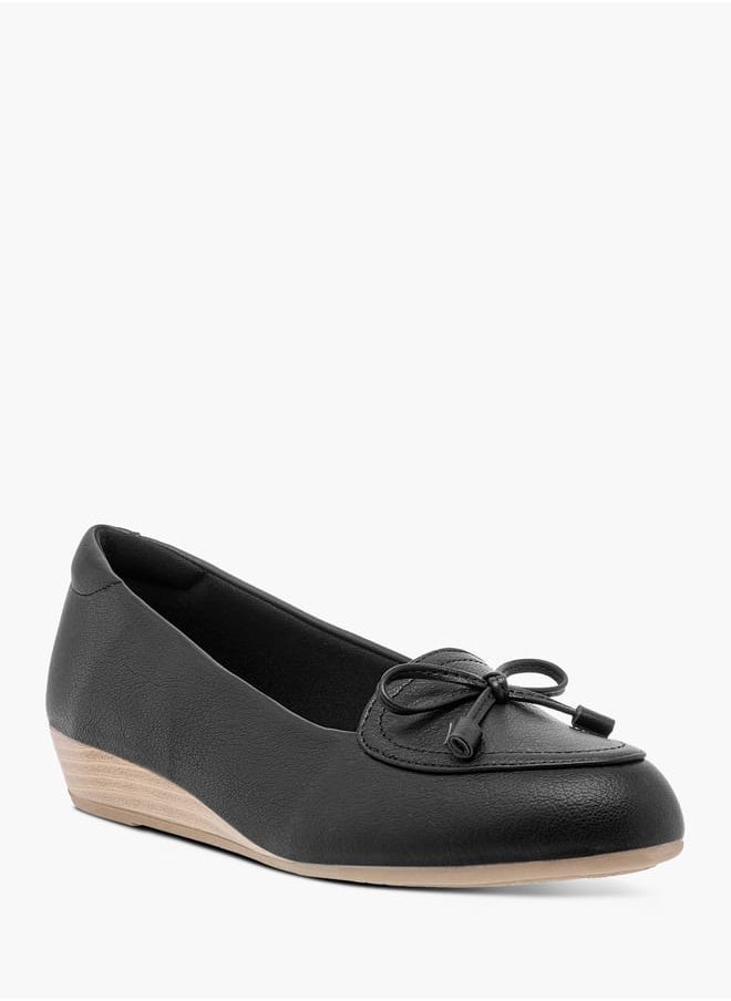 Le Confort Women Bow Detail Ballerina Shoes with Wedge Heels  - Image 2