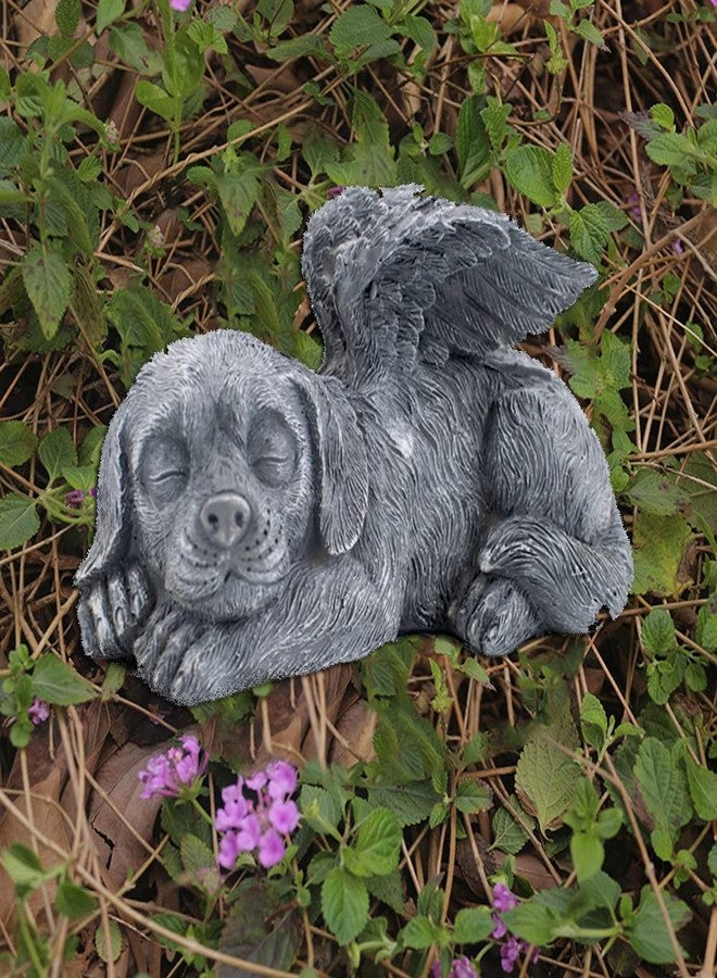 MiDube Dog Memorial Stone Resin Statue Pets Sleeping Angel Dog Keepsake Marker Grave Handmade for Cemetery - Image 5