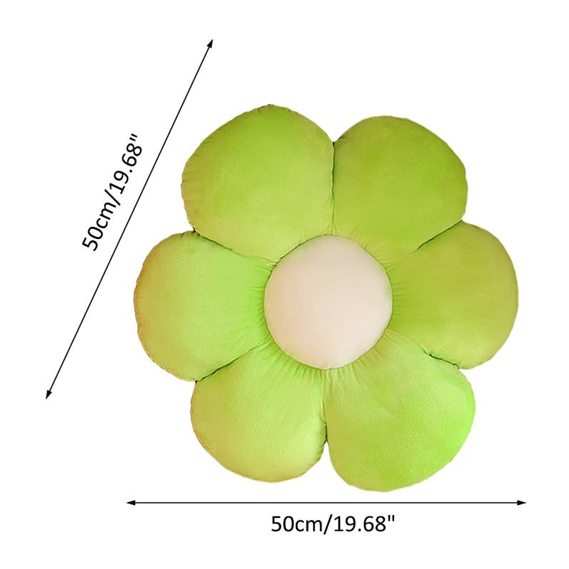 lannery Flower Plush Throw Pillows  Flower Floor Pillow Seating Cushion Toy for Reading  Room  Watching TV (19.7""  Green) - Image 4