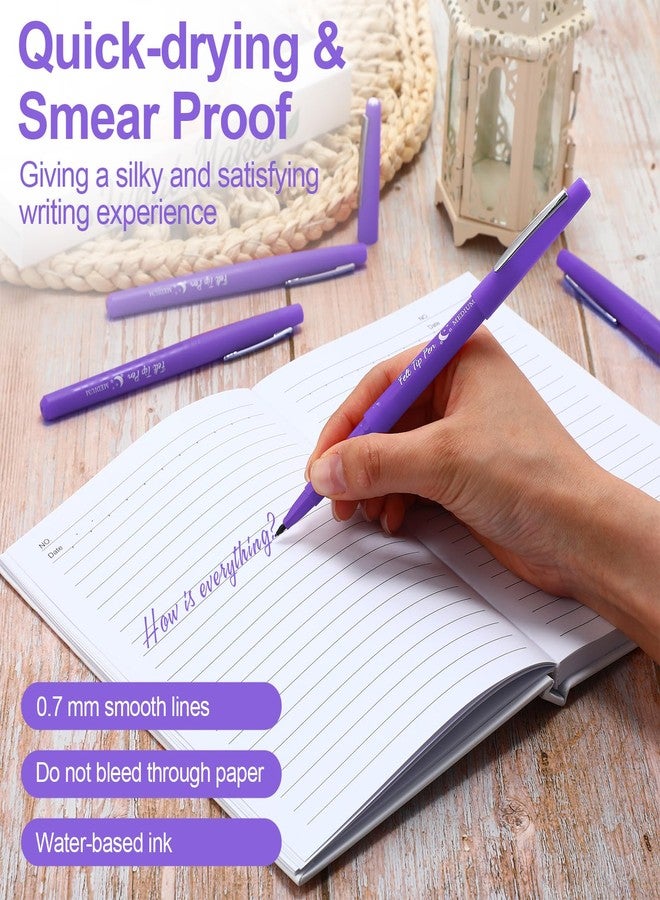 Fuyoooo 36 Pcs Felt Tip Pens 0.7mm Medium Point Colored Felt Tip Pens for Journaling Planner Writing Note-taking Art Office and School Supplies(Purple) - Image 4