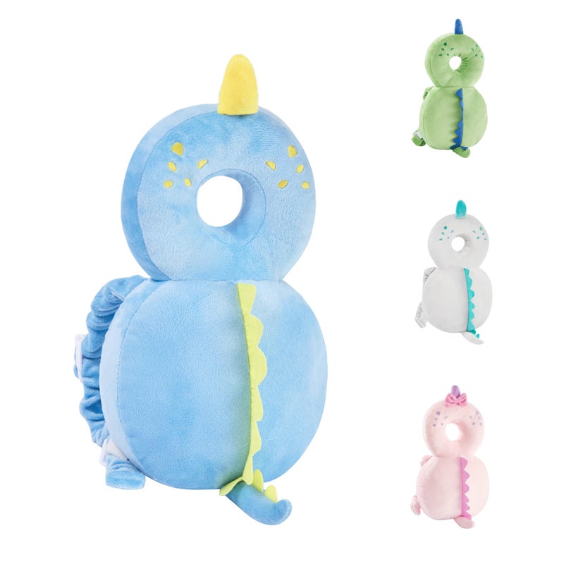 KingCheer Baby Back Potection Toddler Safety Protector Cushion Pad Toddler Backpack for Crawling Walking Adjustable Toddlers Back Safety Pad for Boys and Girls(Blue Dinosaur) - Image 1