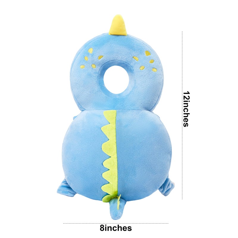 KingCheer Baby Back Potection Toddler Safety Protector Cushion Pad Toddler Backpack for Crawling Walking Adjustable Toddlers Back Safety Pad for Boys and Girls(Blue Dinosaur) - Image 2