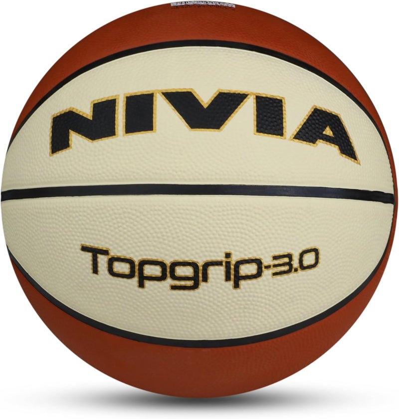 Nivia Top Grip 3.0 Basketbal, 8 Panels, Soft Rubber Cover Molded, Butyl Threadwounded Bladder, For All Indoor & Outdoor Surfaces (Multicolor, Size - 6) - Image 1