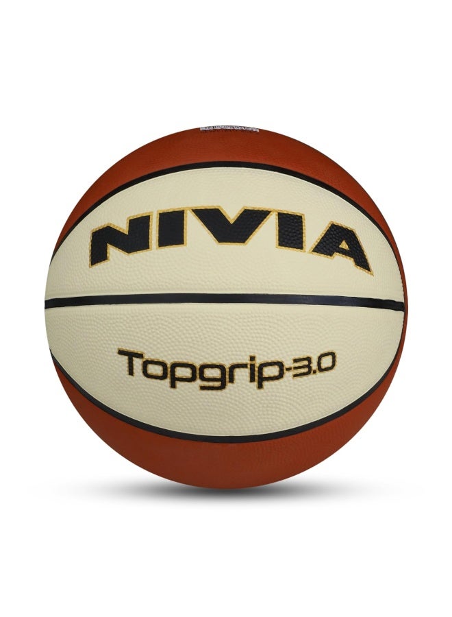 Nivia Top Grip 3.0 Basketbal, 8 Panels, Soft Rubber Cover Molded, Butyl Threadwounded Bladder, For All Indoor & Outdoor Surfaces (Multicolor, Size - 6) - Image 1