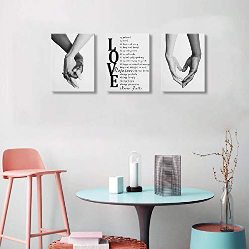 PulsatingFingertip Canvas Wall Art for Bedroom Black and White Wall Art Decor for Home Walls Black Art Paintings for Wall Pictures for Bedroom Wall Decor for Couples 3 Pieces Canvas Art Wall Decor Set 12x16inchx3pcs - Image 3