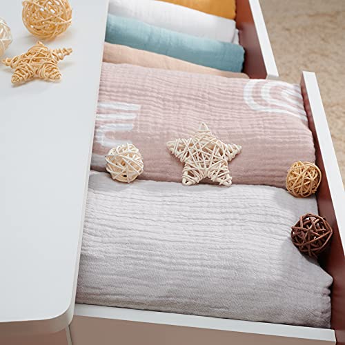 Meracorallo Muslin Fitted Crib Sheet, Soft and Breathable Rainbow Baby Crib Sheet for Standard Crib and Toddler Mattresses - Image 5