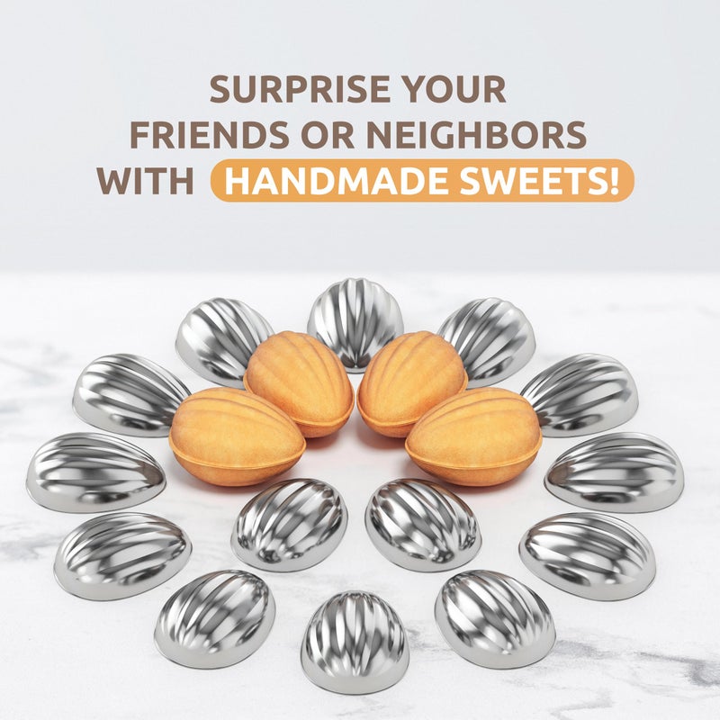 BIOL Lot 40 Oreshki Mold Oven Cookies Maker Oreshnitsa ÐžÑ€ÐµÑˆÐ½Ð¸Ñ†Ð° - Cookie Mold Oreshek Cake - Nut Cookie Shaped Molds - Mini Metal Mold Form Nuts for Sweet Russian Nuts Oreshki Molding for Baking - Image 4