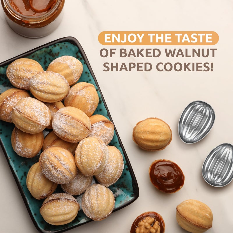 BIOL Lot 40 Oreshki Mold Oven Cookies Maker Oreshnitsa ÐžÑ€ÐµÑˆÐ½Ð¸Ñ†Ð° - Cookie Mold Oreshek Cake - Nut Cookie Shaped Molds - Mini Metal Mold Form Nuts for Sweet Russian Nuts Oreshki Molding for Baking - Image 5