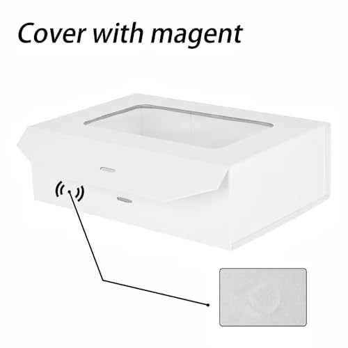 PLINJOY White Gift Box for Presents with Ribbon 10.8x7.5x3.5 Inches Clear Gift Box with Window Magnetic Closure Gift Boxes with Lids - Image 5