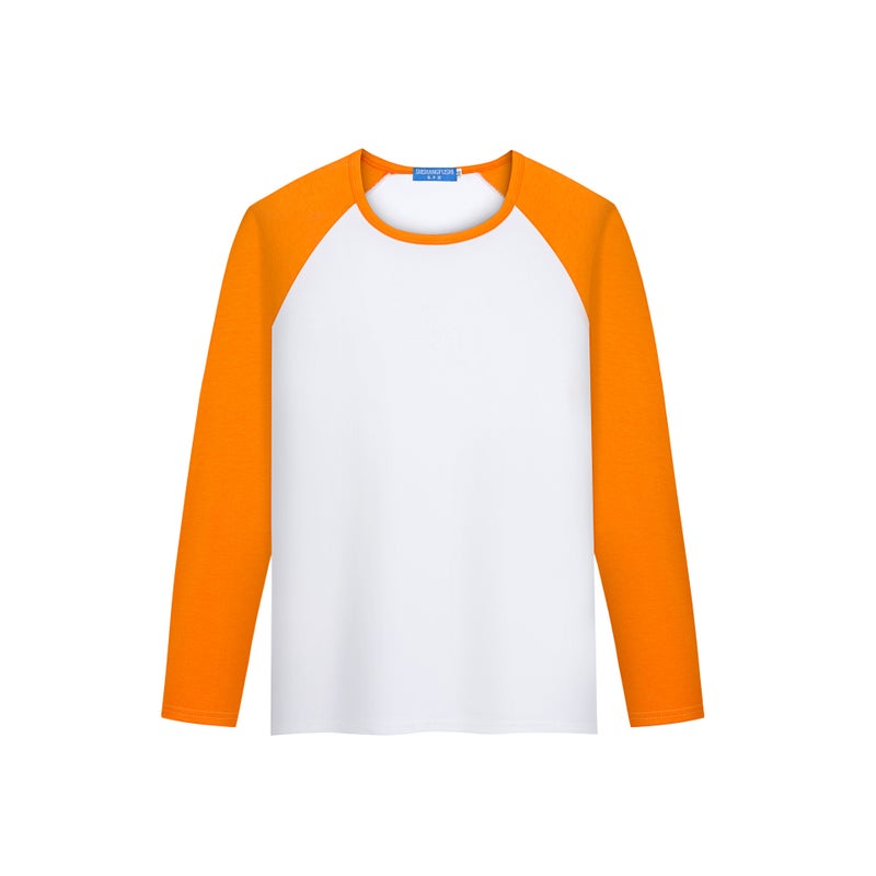 200g Modal Spot Color-Blocked Long-Sleeved T-Shirt, Free Design, Urgent Delivery - Image 1
