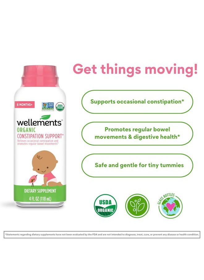 Wellements Organic Constipation Support | Safe and Gentle Organic Constipation Relief for Infants, Babies and Toddlers | No Harsh Laxatives | USDA Certified Organic | 4 Fl Oz. 6 Months +  - Image 3