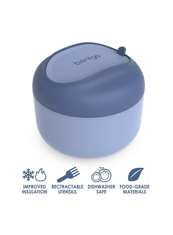 Bentgo Bowl - Insulated Leak-Resistant Bowl with Snack Compartment, Collapsible Utensils and Improved Easy-Grip Design for On-the-Go - Holds Soup, Rice, Cereal & More - BPA-Free, 21.2 oz (Slate) - Image 3