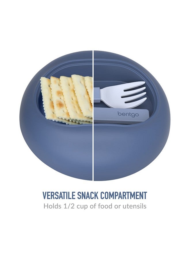 Bentgo Bowl - Insulated Leak-Resistant Bowl with Snack Compartment, Collapsible Utensils and Improved Easy-Grip Design for On-the-Go - Holds Soup, Rice, Cereal & More - BPA-Free, 21.2 oz (Slate) - Image 4