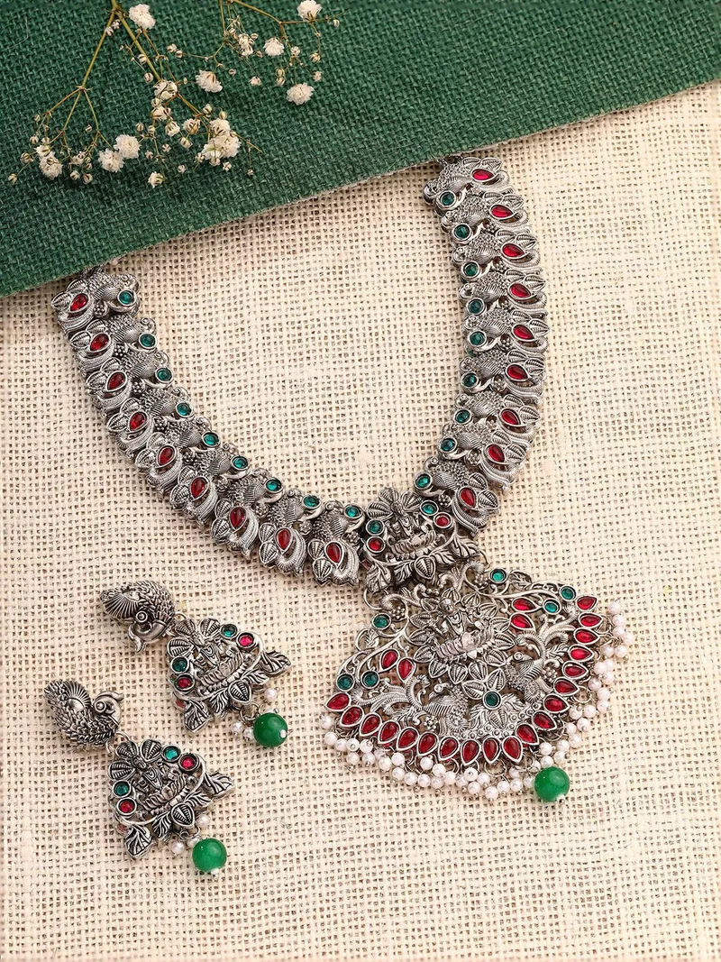 Priyaasi Plated Beaded AD Studded Contemporary Drop Earrings