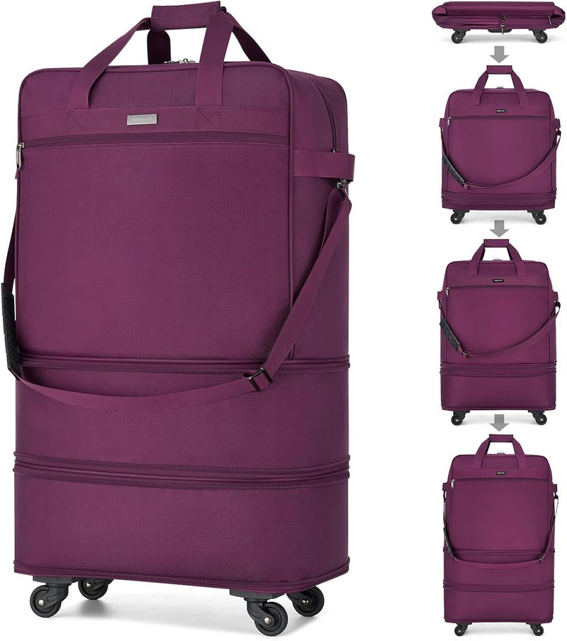 Hanke Suitcases with Wheels Expandable Foldable Luggage Bag Collapsible Rolling Travel Duffel Bag without Telescoping Handle - Image 1