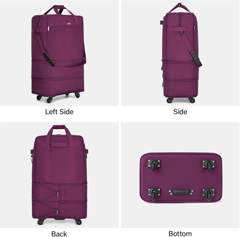 Hanke Suitcases with Wheels Expandable Foldable Luggage Bag Collapsible Rolling Travel Duffel Bag without Telescoping Handle - Image 5