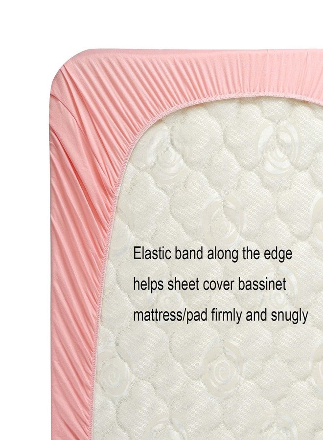 Onacosht Stretchy Bassinet Sheets 33" x 19" Compatible with Mika Micky, KoolaBaby (3 in 1), BabyBond, HARPPA and RICUTON Bedside Bassinet, 3 Pack for Baby Boy and Girl, Pink Floral - Image 4