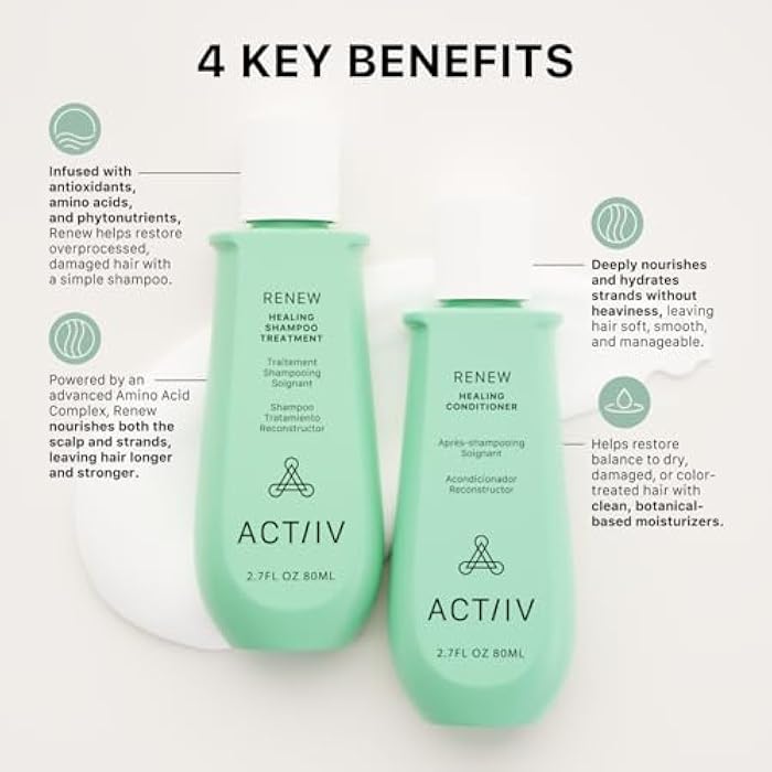 ACTIIV Renew Travel Duo | Supports Scalp Health & Appearance of Fuller, Healthier-Looking Hair, Hydrates & Nourishes, Heals Damaged & Over-Processed Hair, Plant-Based, Color-Safe, Vegan - Image 3