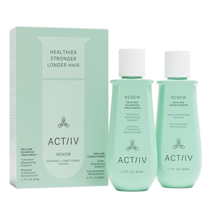 ACTIIV Renew Travel Duo | Supports Scalp Health & Appearance of Fuller, Healthier-Looking Hair, Hydrates & Nourishes, Heals Damaged & Over-Processed Hair, Plant-Based, Color-Safe, Vegan - Image 1