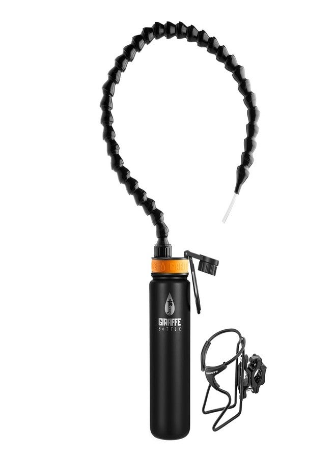 Giraffe Bottle Tower Hands Free Drinking System, Insulated Stainless Steel Bottle, with Round Tube Mounted Bottle Holder (Length 30 in / 76 cm) - Image 1