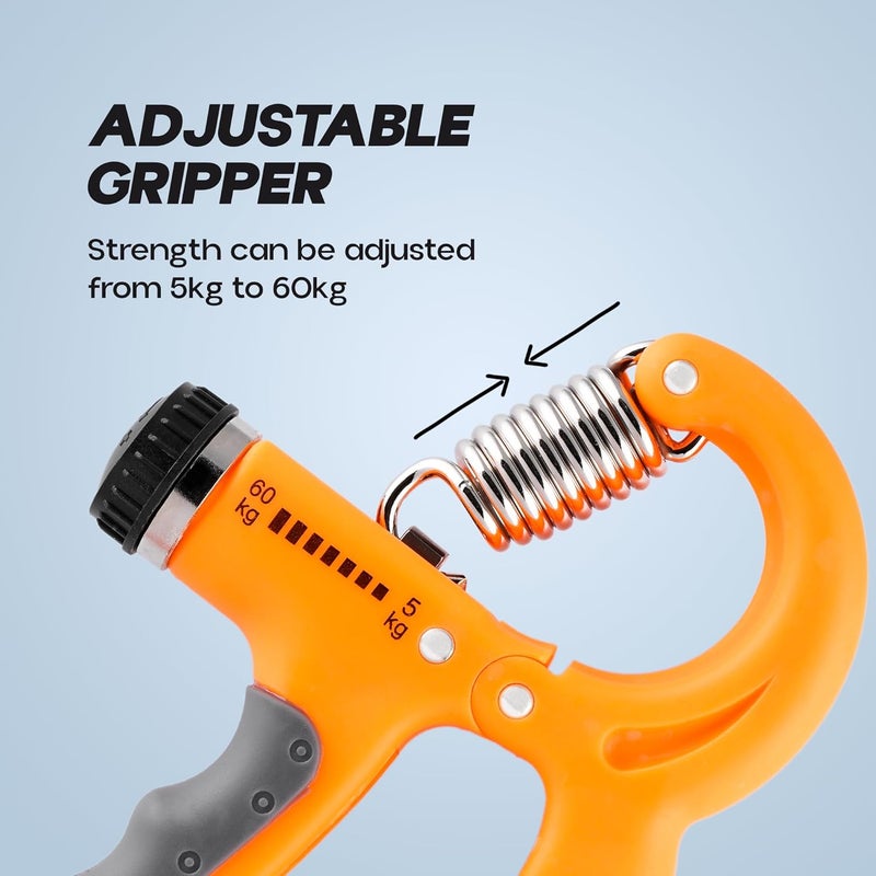 KONEX Adjustable Hand Gripper Strengthener for Men & Women | Hand Exercise Equipment for Home and Gym Workouts (With Counter, Orange) - Image 2