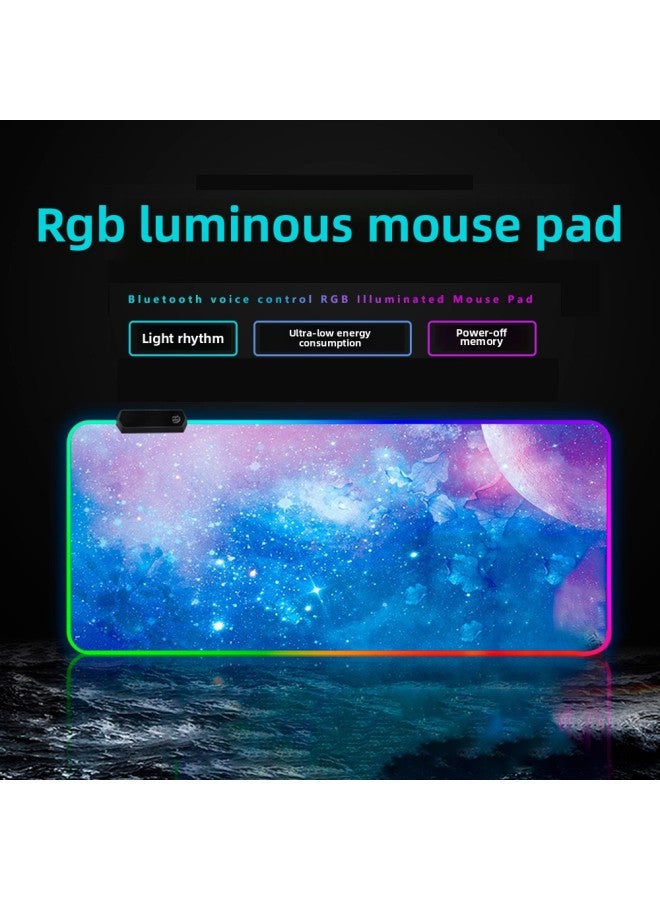 RGB Luminous Mouse Pad Cartoon Computer Keyboard Table Pad Non-Slip Thickened E-Sports LED Luminous Mouse Pad-Color:800*300 [color Box Packaging]-Pattern:Girl With White Socks - Image 5